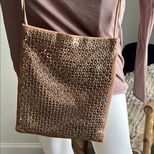 Colleen Cordero Studded Tan Crossbody Bag